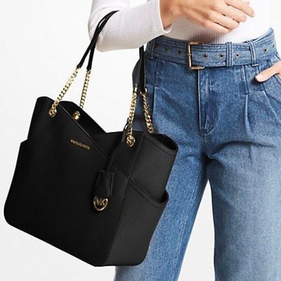 NWT MICHAEL KORS Jet Set Large  Tote Shoulder Bag Saffiano Leather - Picture 4 of 5